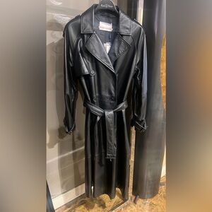 2nd day EURO (Scandinavian) Black Genuine Leather Trench Coat